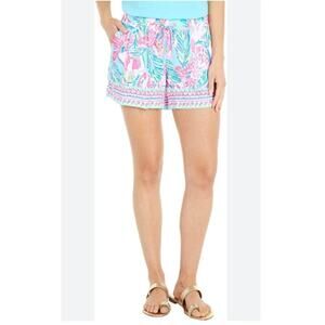 Women Lilly Pulitzer Katia Mid Rise Shorts in Pink Floral Size Small NWOT